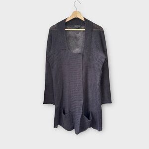 Eileen Fisher Washed Mohair Square Neck Cardigan Sweater, szie M